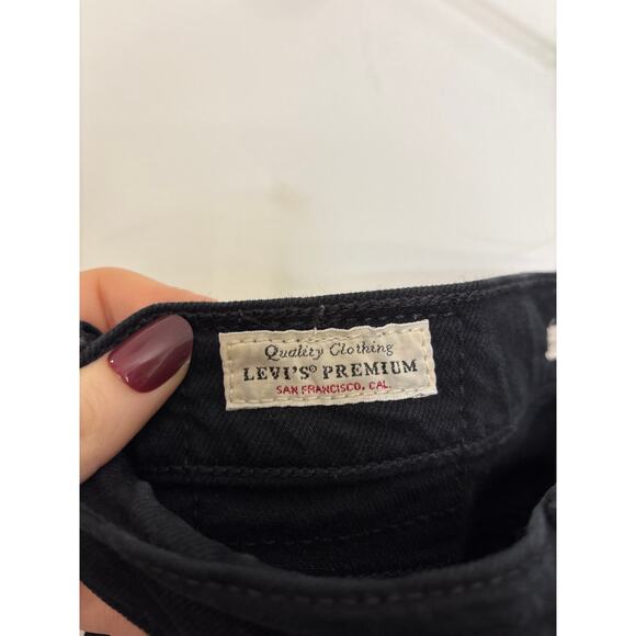 Levi's Jeans Womens 26 Black Heart Wedgie Straight High Rise Cropped Premium - Picture 4 of 7